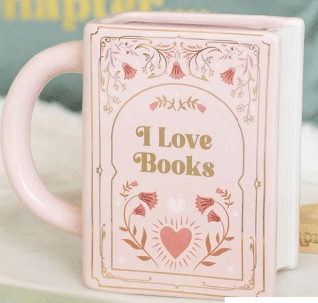 Square Mug – I Love Books (Pink) by Merch — book cover