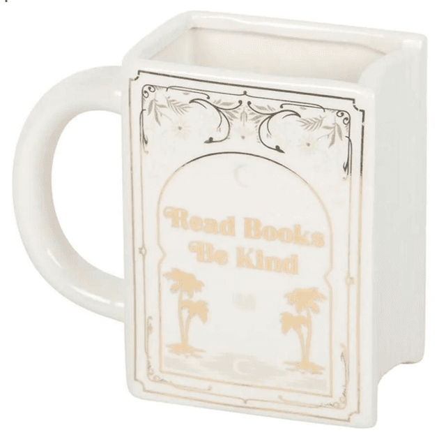 Square Mug – Read Books, Be Kind by Merch — book cover