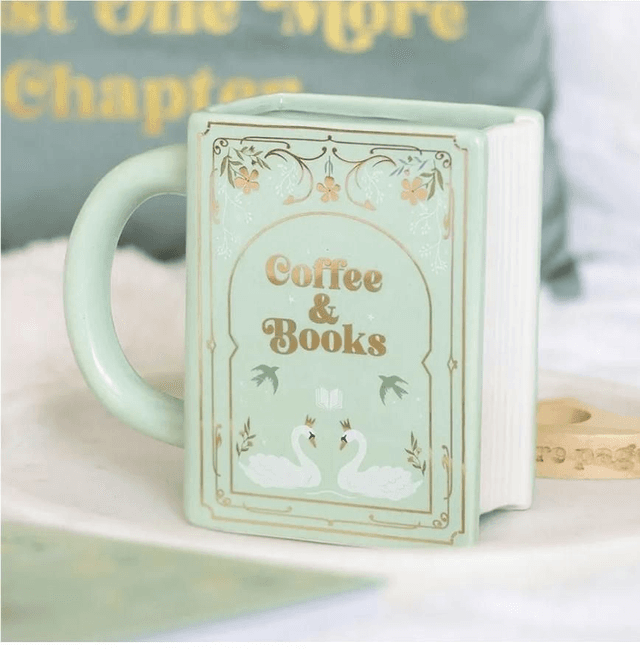 Square Mug – Coffee & Books (Green) by Merch — book cover