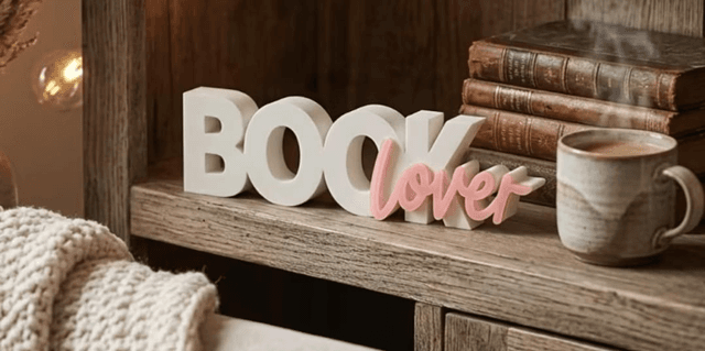 3D Book Lover Sign by Merch — book cover